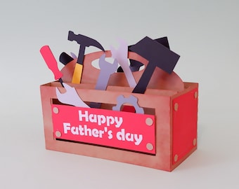 Fathers Day Card svg, Tools, Dad, Father, Fathers Day 3D card, pop up card, Pop up Birthday Card svg, pop up tool box Card, fathers tools