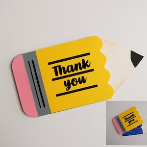 Modelo de suporte de cartão de presente de lápis de papel SVG, presente do professor Svg, volta às aulas Svg, presente de agradecimento ao professor SVG, download digital