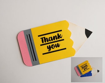 Paper Pencil Gift Card Holder template SVG, Teacher Gift Svg, Back To School Svg, Teacher Appreciation Gift SVG, digital download