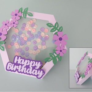 Happy Birthday shaker card SVG, Birthday card sequin shaker card SVG, Birthday Celebration card, Cricut, Silhouette, instant download