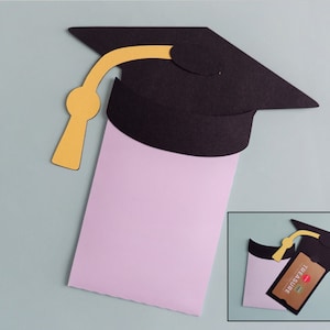 Afstudeercadeau kaarthouder SVG, Afstudeerhoed, Afstudeercadeau, Afstudeerpet, High School & College Afstudeerders, Cricut Silhouette Cameo