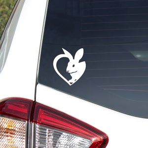 Rabbit Heart Car Decal for Car Windows -Rabbit Lover Gift for Women - Bunny Love - Rabbit Things - Bunny Stuff - Farmer Girl - Farm Sticker