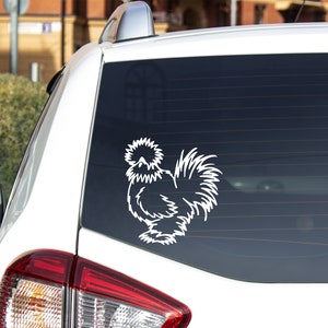 Silkie Chicken Car Decal - Permanent Vinyl Decal for Window - Chicken Lady Silkie Obsessed - Farmer Gift - Chicken Coop Accessories