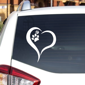 Paw Print Heart Decal - Dog Car Decal - Dog Mom Decal - Love Dogs Sticker - My Kids Have Paws - Love my Dog - Fur Mom - Dog Dad - K9 Gift