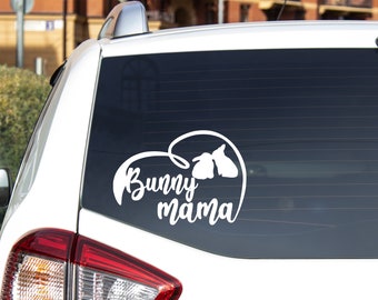 Bunny Mama Car Calcomanía- vinilo conejo Calcomanía - calcomanía de coche de conejo para mujeres - pegatina de coche de vinilo - regalo amante del conejo - mamá de piel - dueño de conejo