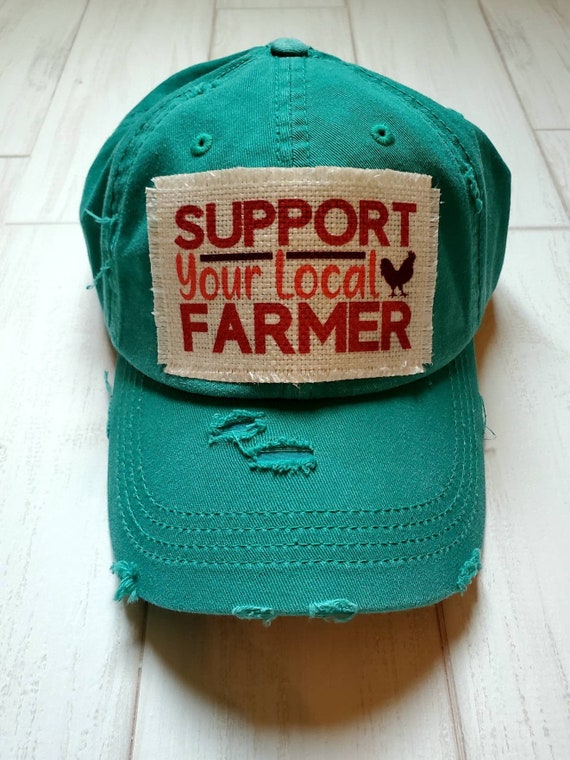 Support Your Local Farmer Ponytail Hat 
