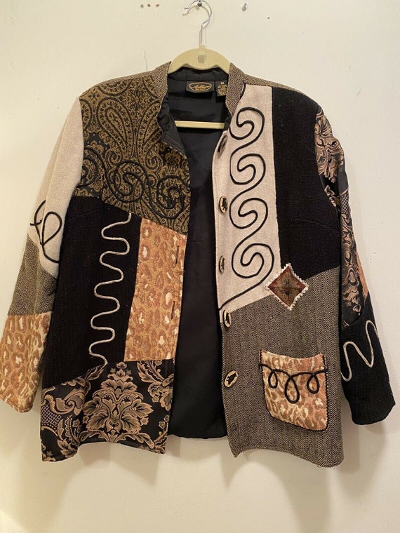 VTG ALLURE BOUTIQUE Jacket Patches Brocade/Uphols… - image 1