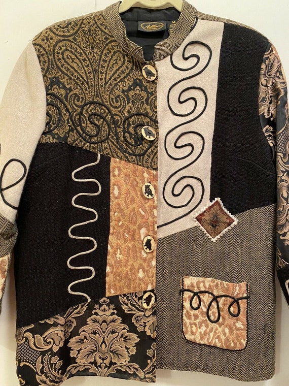 VTG ALLURE BOUTIQUE Jacket Patches Brocade/Uphols… - image 2