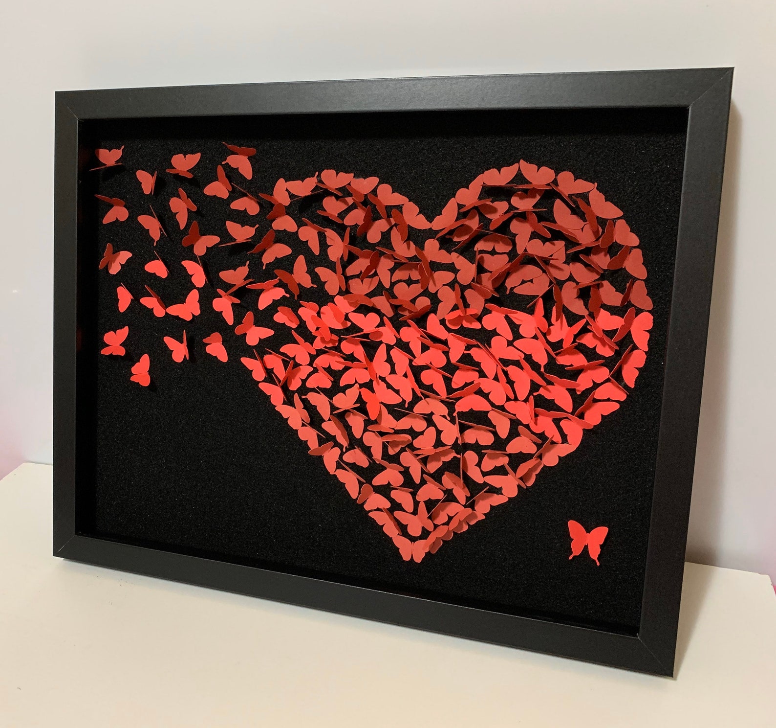 Butterfly shadowbox/Over bed wall decor/shadowbox frame/shadow Etsy