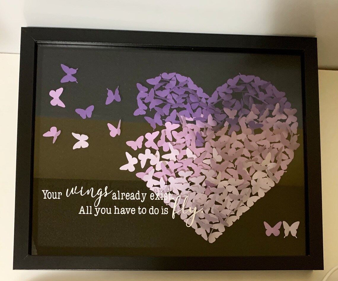Butterfly shadowbox/Over bed wall decor/shadowbox frame/shadow Etsy