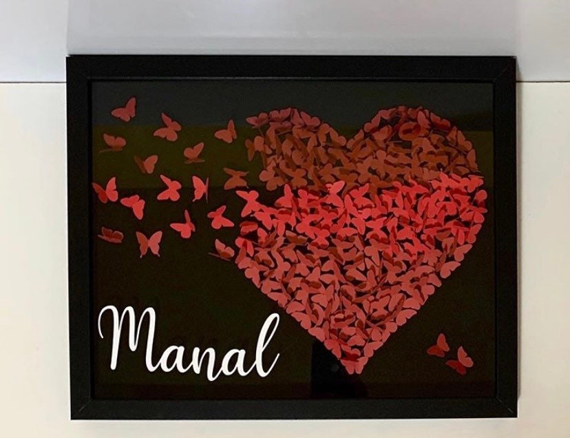 Butterfly shadowbox/Over bed wall decor/shadowbox frame/shadow Etsy