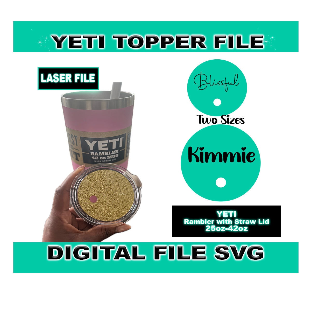 Yeti Rambler Deckel mit Strohhalm/Yeti Topper Datei/Yeti Topper SVG/Yeti Datei/Yeti SVG/Yeti Vorlage/20-420z Yeti Rambler