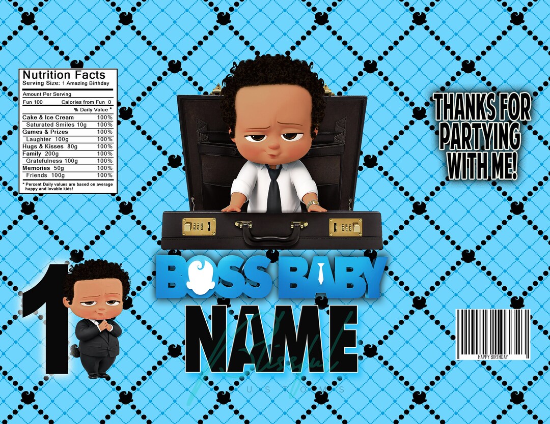 Boss Baby/black Boss Baby/boy Boss Baby Chip Bag Etsy