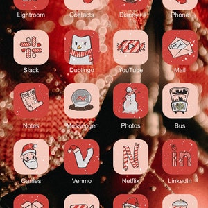10,000+ iOS 18 Christmas App Icons, Holiday App Icons, Aesthetic Widget iPhone, iOS Icons, Festive Xmas App Icons, Pink App Icons, Red Icons