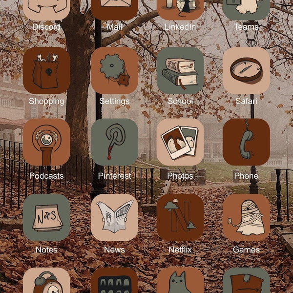 10,000+ iOS 17 WHITE Fall App Icons Aesthetic Widget iPhone iOS Icons Aesthetic Halloween Icon Pack Hand Drawn App Icon Autumn iOS App Icon