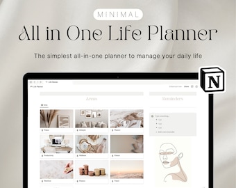Notion Template, All In One Life Planner, Personal Planner, Notion Dashboard, Aesthetic Wellness Digital Notion Planner, Lifestyle Planner