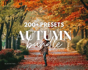 200+ Fall Lightroom Preset Bundle, Warm Autumn Presets Aesthetic Fall Photo Editing Filter, Earthy Boho Presets for Bloggers, Rustic Presets