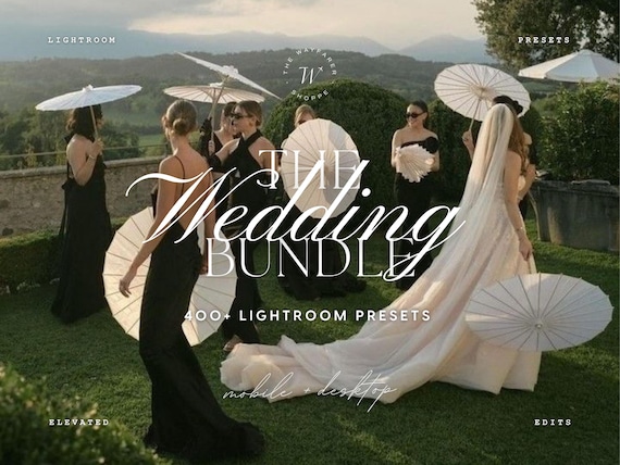 400+ Wedding Lightroom Preset Bundle Bright Airy, Golden Hour, Portrait, Cinematic, Outdoor, Engagement Elopement, Warm Photographer Presets