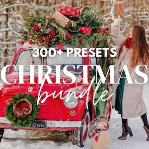 300 種類以上のホリデー Lightroom プリセット バンドル 心地よいホリデー プリセット、明るいクリスマス プリセット、美的プリセット、温かみのあるお祭り風の写真編集フィルター