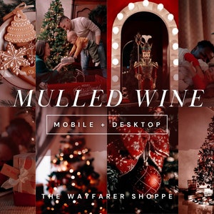 15 Christmas Lightroom Mobile Presets | Warm Christmas Presets, Moody Presets, Xmas Preset, Festive Instagram Filters, Cozy Holiday Presets