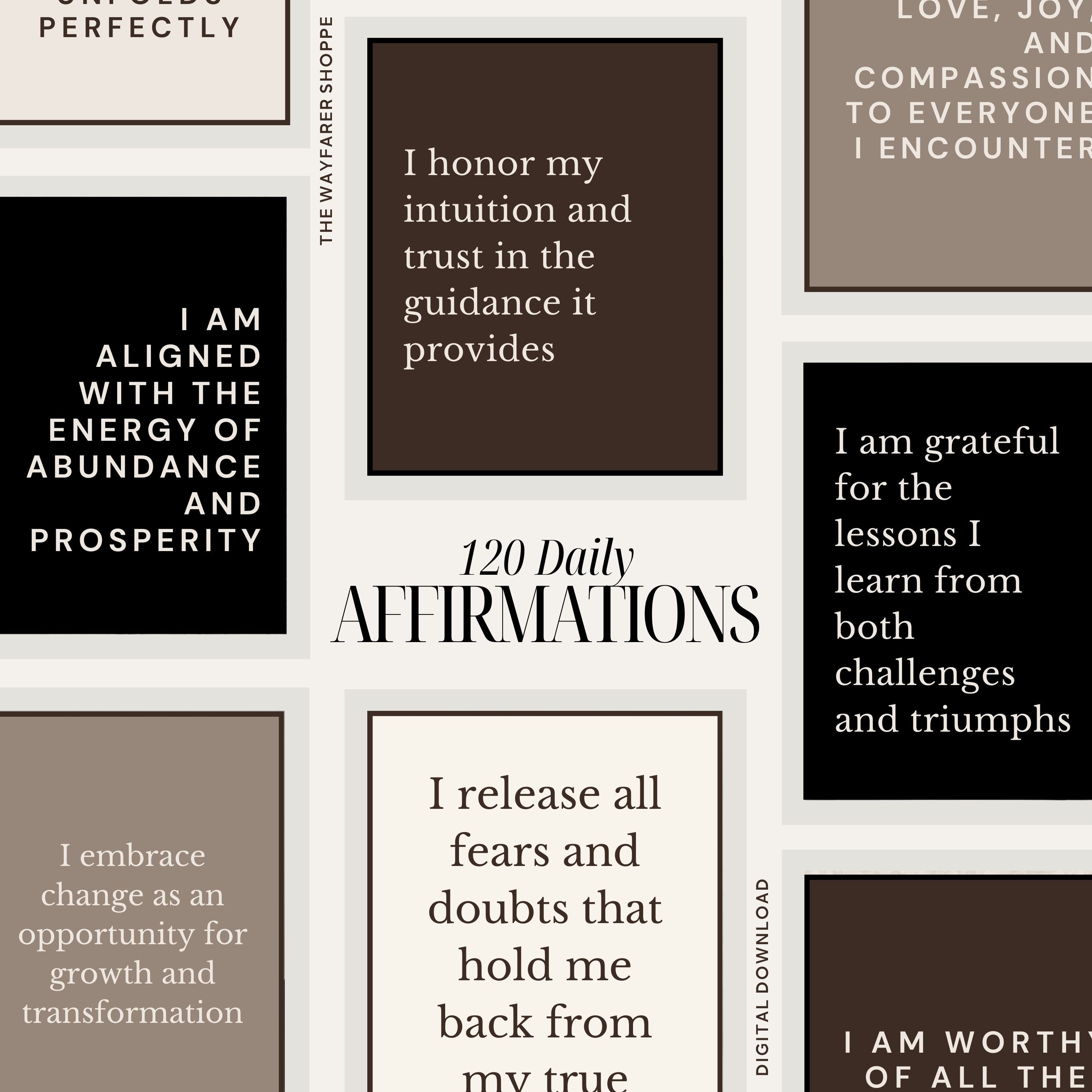 Printable  Affirmation Cards, Positive Affirmation Cards, Self Love Affirmation Cards, Abundance Affirmation Cards, Affirmation Quotes
