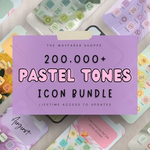 200k+ iOS 18 App Icons, Pastel Spring Aesthetic Widget iPhone iOS Icons Summer App Icon Pack, iPhone App Icon, Black Icons, Pastel App Icons
