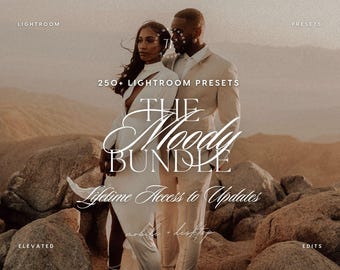 250+ Moody Lightroom Preset Bundle | Dark Presets, Earthy Boho Presets, Outdoor Aesthetic Presets, Minimal Dark Presets, Photographer Preset
