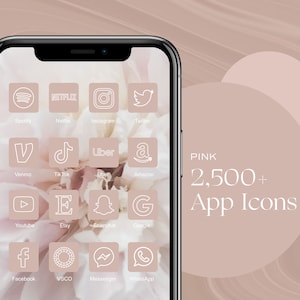 2500+ iOS 18 App-Icons, rosa Ästhetik, neutrale App-Icons, Widget iPhone, iOS-Icons, App-Icon-Cover, rosa App-Icons, Pastell Icon-Paket