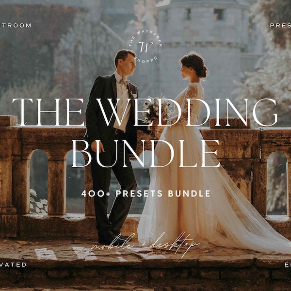 400+ Wedding Lightroom Preset Bundle, Engagement Presets, Editorial Film Presets, Photographer Presets for Wedding & Portrait Photography