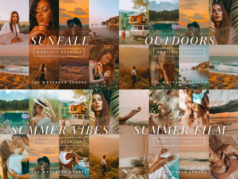 Sunfall Colours 300+ Summer Lightroom Preset Bundle | Travel, Aesthetic, Warm, Natural ...