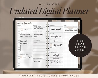 Undated Digital Planner, Goodnotes Planner, Notability Planner, iPad Planner, Daily Digital Planner, Aesthetic Personal Life Planner