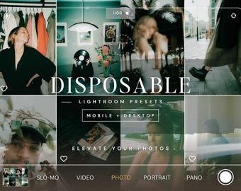 25 presets de Lightroom para móviles con película desechable, presets retro boho para Instagram, presets analógicos vintage con ambiente melancólico para bloggers, preset de película de 35 mm