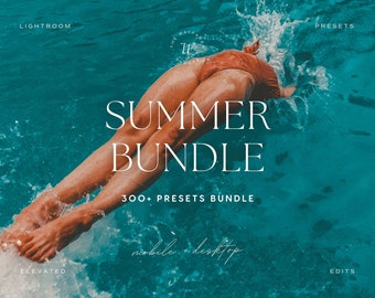 300+ Summer Lightroom Preset Bundle | Travel, Beach, Natural, Vibrant, Bright, Warm, Vintage, Retro, Aesthetic Photo Editing Filters