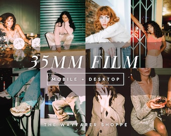 25 Film Mobile Lightroom Presets, Retro Boho Presets for Instagram, Vintage Mobile Influencer Preset for Bloggers, Disposable Camera Preset