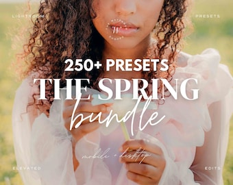 250+ Spring Lightroom Preset Bundle | Natural Bright Airy Aesthetic Presets for Bloggers, Travel, Summer, Pastel, Vibrant, Warm Photos