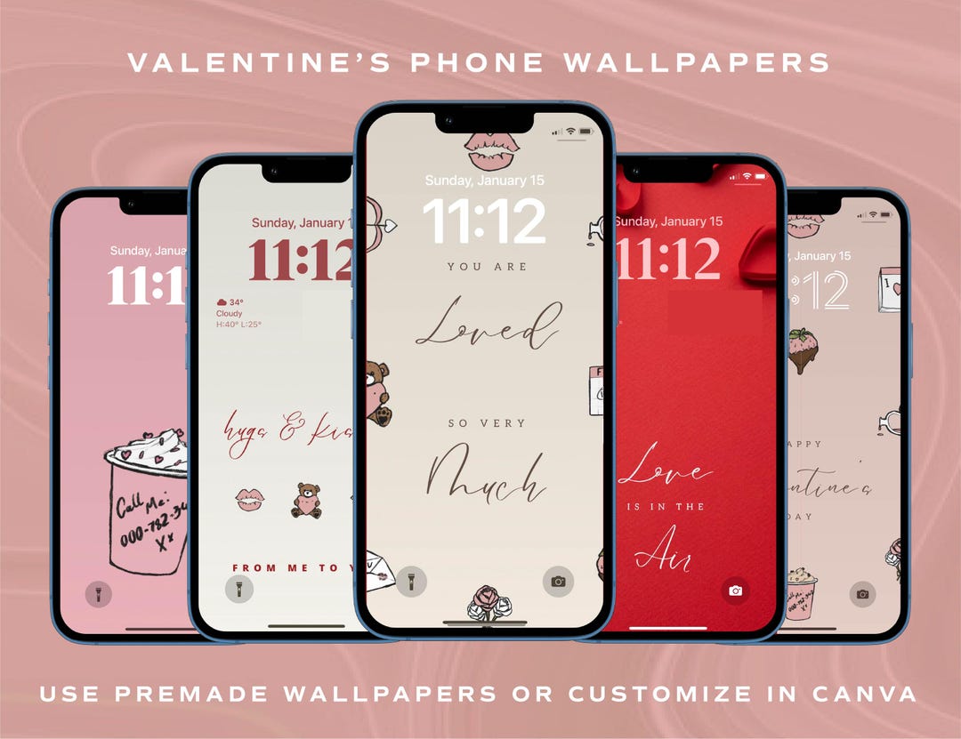 Valentine's Day Phone Wallpapers for Lock Screen, Pink Backgrounds