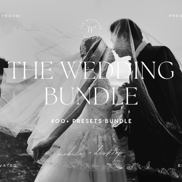 400+ Lightroom Preset-Bundle | Helle und Luftige Voreinstellungen, Hochzeitsfotografen Voreinstellungen, Warme Boho Voreinstellungen, Elopement Lightroom Desktop Voreinstellungen