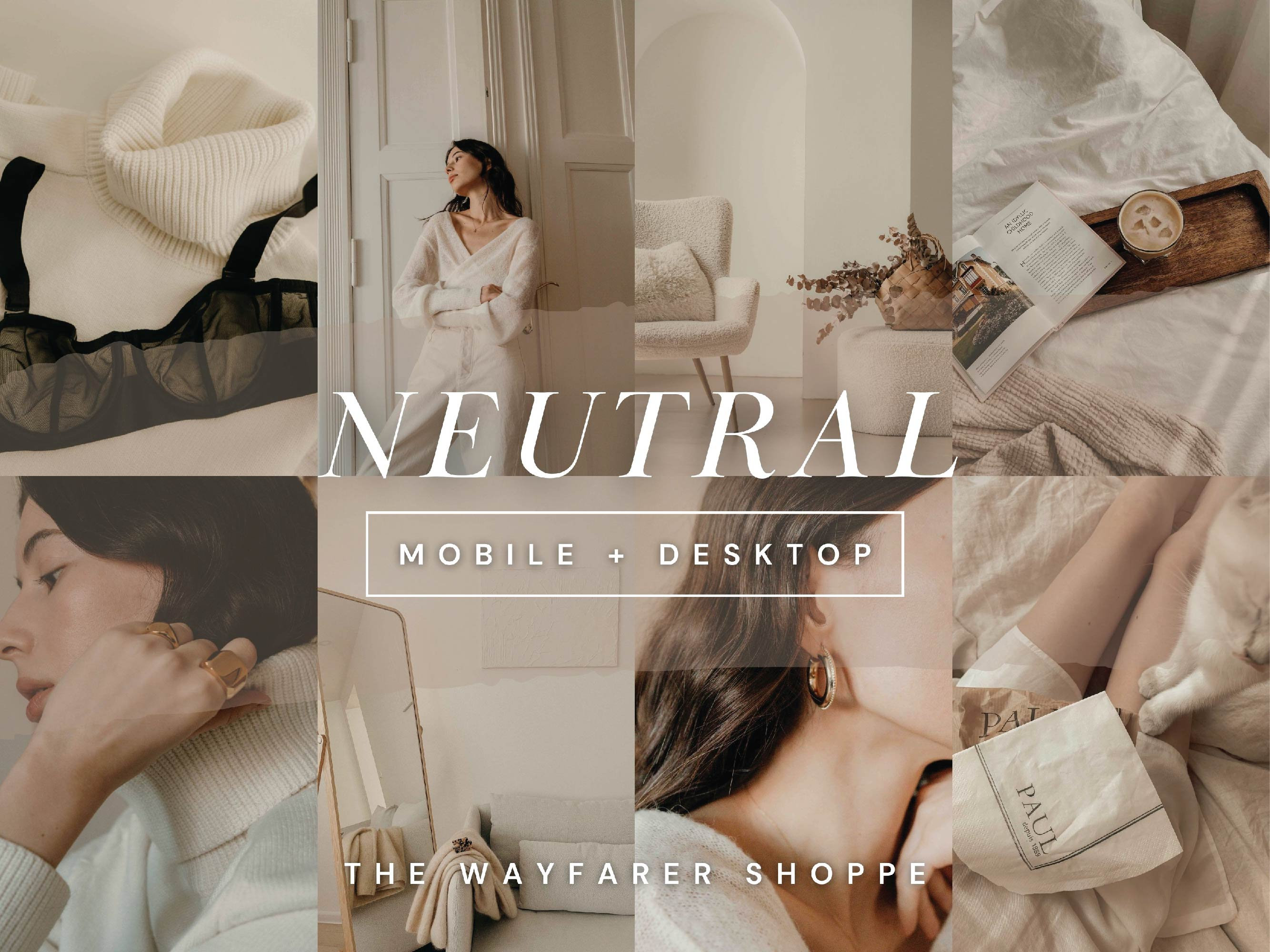 15 Neutral Mobile Lightroom Presets, Beige Instagram Filters for Bloggers, Aesthetic Presets, Photo Editing, Light Cream Lifestyle Presets