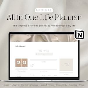 Notion Template, All In One Life Planner, Personal Planner, Notion Dashboard, Aesthetic Wellness Digital Notion Planner, Lifestyle Planner