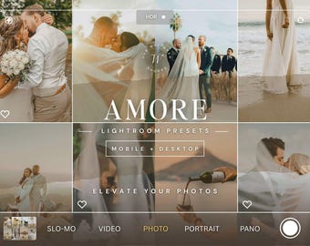 15 preajustes de Lightroom para bodas en dispositivos móviles, preajustes bohemios cálidos, filtros de edición de fotos naturales, preajustes para exteriores, filtros fotográficos rústicos para fotógrafos.