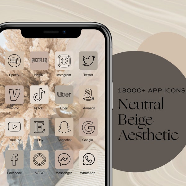 13000+ iOS 17 App Icons, Neutral Beige Aesthetic, Widget iPhone, iOS Icons, Minimal App Icons, iPhone Home Screen, Natural Icons, Brown Icon