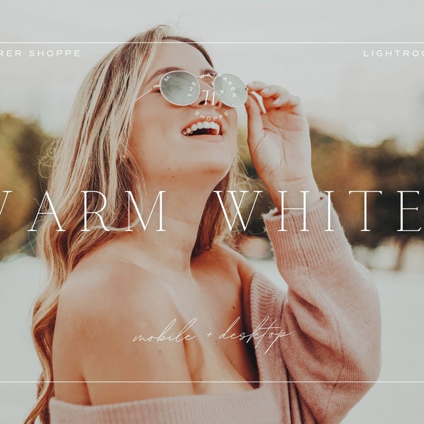 5 Warm White Mobile Lightroom Presets, Light and Airy Bright and Clean Instagram Preset, Vibrant Influencer Blogger Preset for Photo Editing