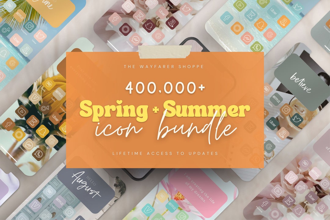 400k iOS 17 App Icons Spring Summer Aesthetic Widget iPhone - Etsy ...