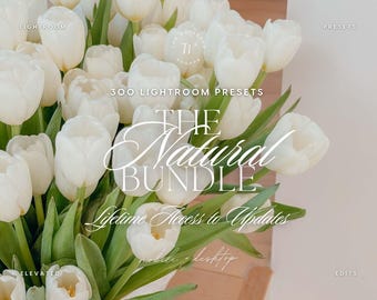 300 Natural Lightroom Preset Bundle |  Clean Aesthetic Presets, Neutral Presets, Bright Presets, Warm Tones Presets, Spring Summer Presets