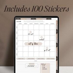 500 Page Aesthetic Undated Digital Planner Goodnotes Planner image 8