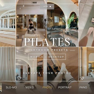 15 presets de Pilates para Lightroom, presets de Instagram Light and Airy Natural Clean Girl, presets de fotos That Girl con estética de influencer y bloguera