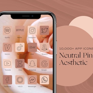 10.000+ iOS 18 App Icons Rose Pink Ästhetik, Neutrale Icons, iOS-Icons, Widget iPhone, iPhone App-Icons, Frühlings-Icons, Pastell-App-Icon-Pack