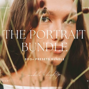200+ Lightroom Preset Bundle | Warm Portrait Photo Editing Filters for Photographers, Aesthetic Golden Hour Presets, Creamy Portrait Presets