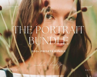 200+ Lightroom Preset Bundle | Warm Portrait Photo Editing Filters for Photographers, Aesthetic Golden Hour Presets, Creamy Portrait Presets