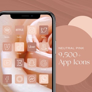 9500+ iOS 18 App Icons, Neutral Rosa Ästhetik, iOS Icons, Widget iPhone, App Icon Covers, rosa App Icons, Spring Pastel App Icon Pack